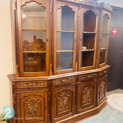 ویترین چوب گردو قدیمی انتیک