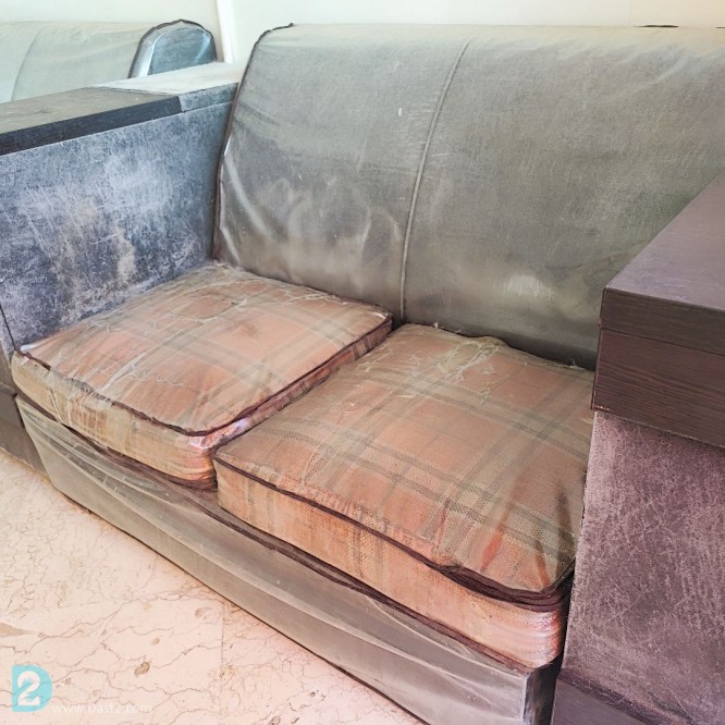 آگهی رایگان مبلمان چوبی ۹ نفره به همراه کنسول کناری کشو دار طرح L