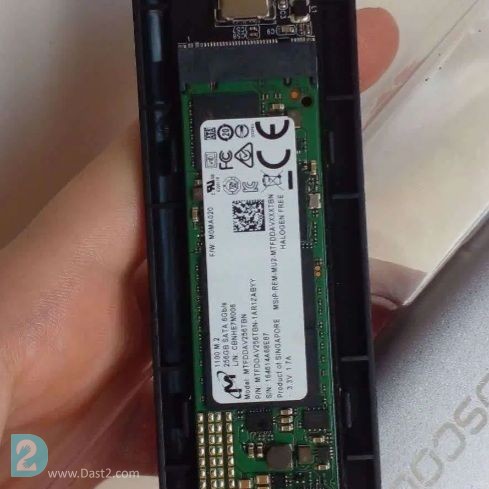 آگهی رایگان SSD اکسترنال Micron 1100 256GB M2 SATA + قاب OSCOO