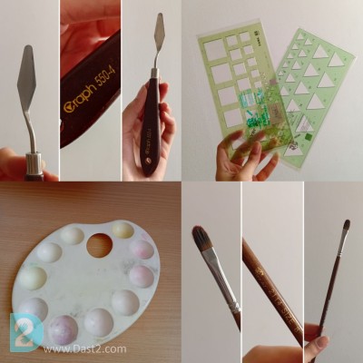 ابزار طراحی،نقاشی،گرافیک،قلمو،کاردک،شابلون و...