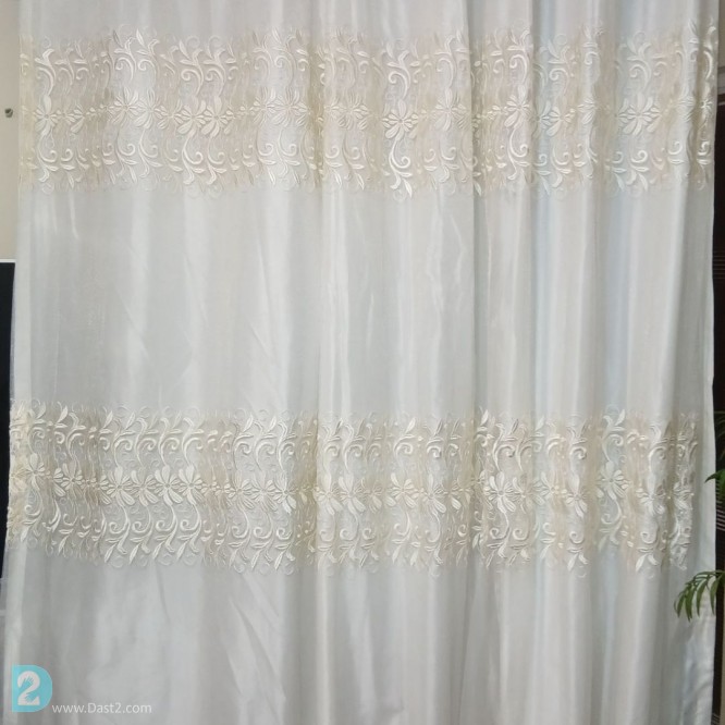 آگهی رایگان ۶ دست پرده ابریشم با زیر پرده ای ساتن به همراه میله پرده