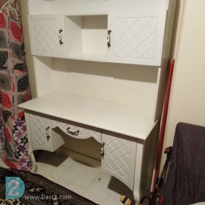 میز تحریر چوبی کتابخانه و کشو و کمد دار
