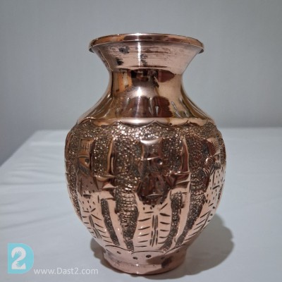 گلدان مسی قلم کاری هخامنشی نو