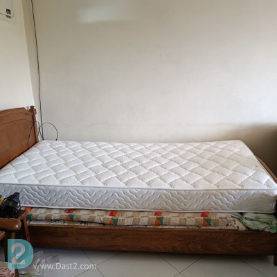 فروش تخت یک نفره چوب مبلیران باتشک طبی